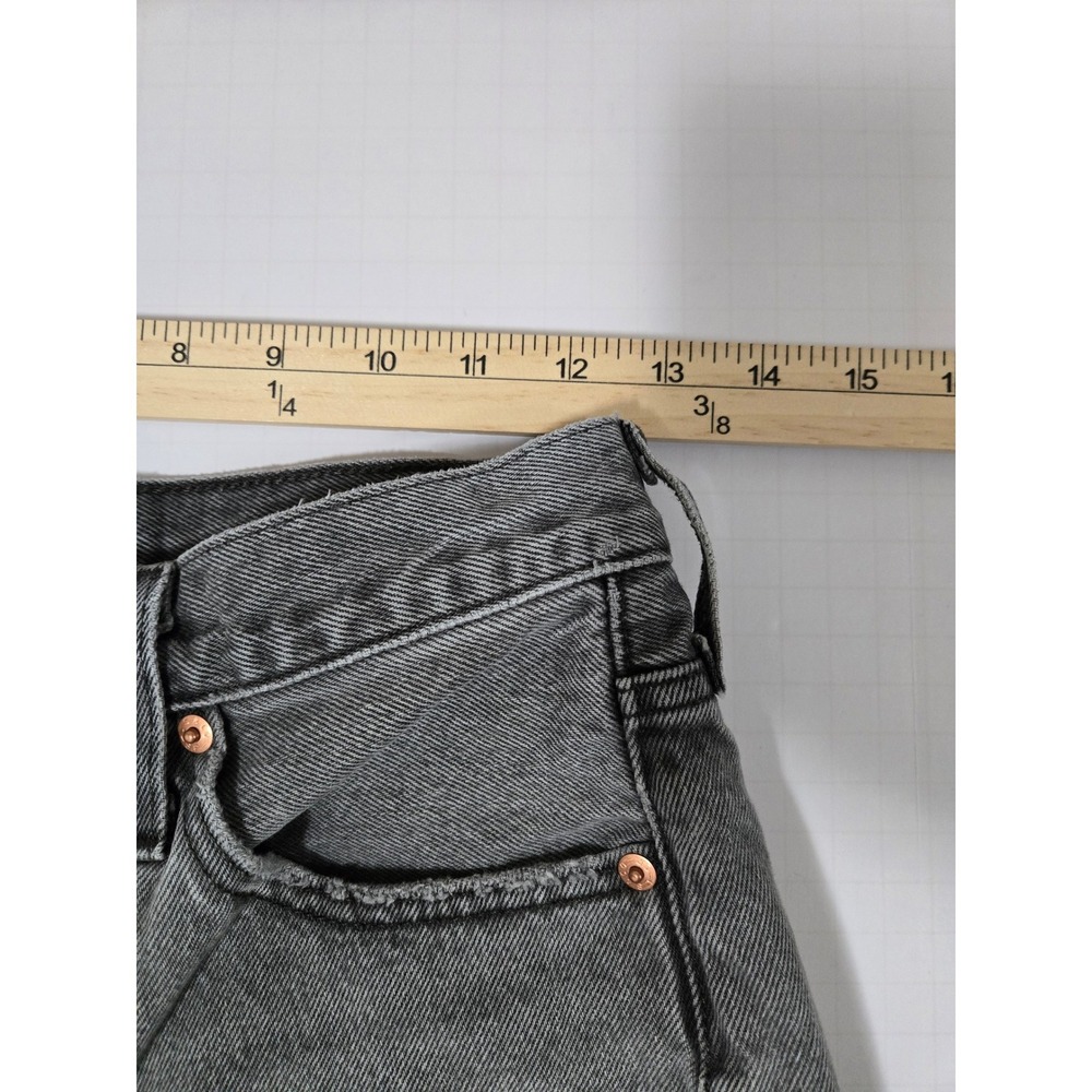 Levis 501 Original Distressed Gray Denim Cutoff Shorts Women Size W25 Button Fly - Picture 9 of 11